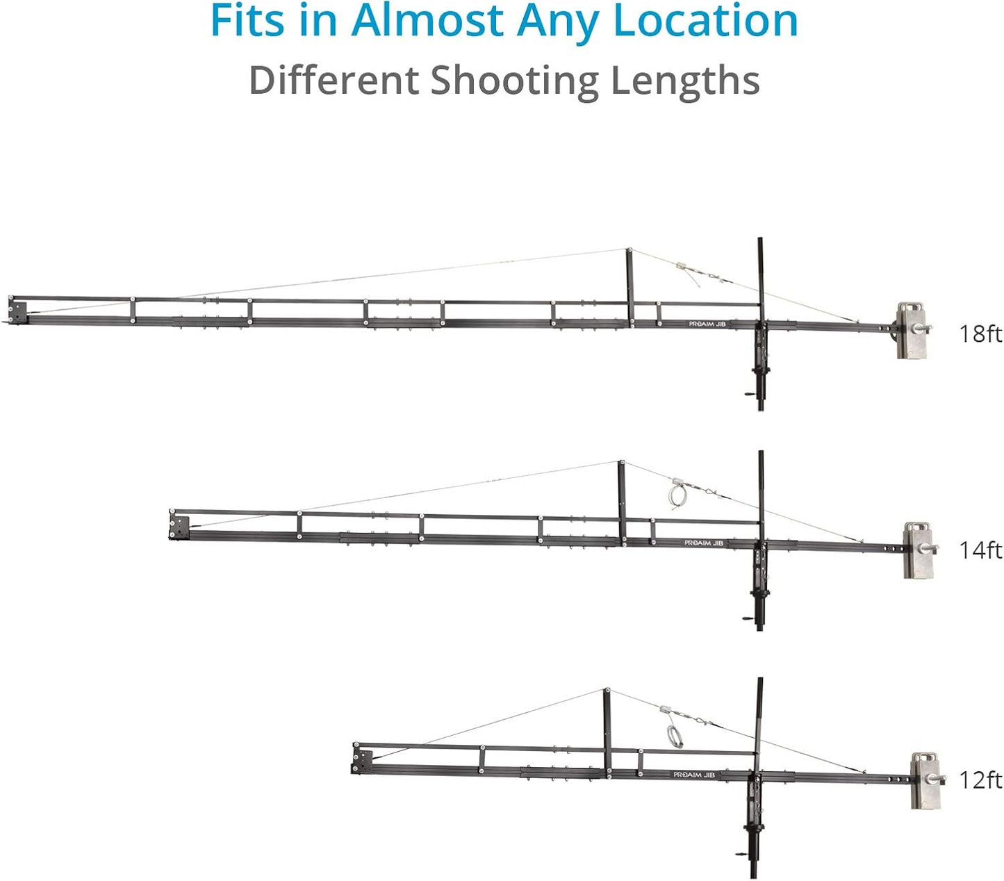 Grúa PROAIM 18ft Camera Crane Jib con Stand para Gimbals, Pan-Tilt & Fluid Head